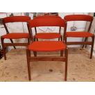 Four Kai Kristiansen Fire Teak Dining Chairs